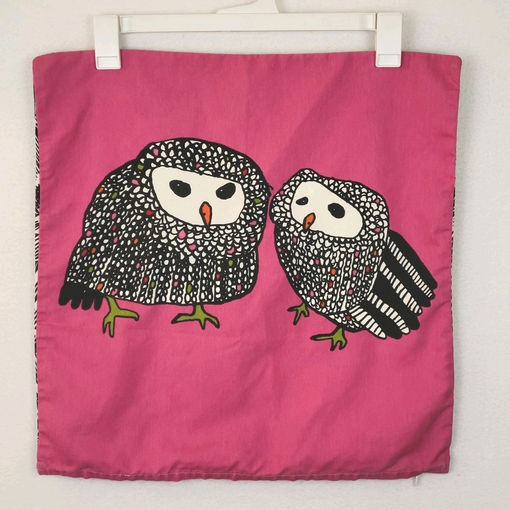 IKEA Gulört Pink Owl Pillow Cover 20x20 Scandi Woodland VTG 90s Retired